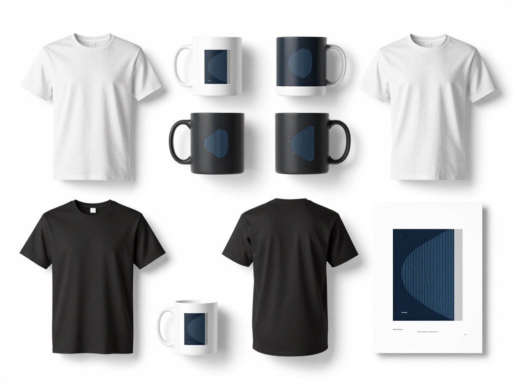 Exemples de produits print-on-demand créés avec des designs générés par intelligence artificielle