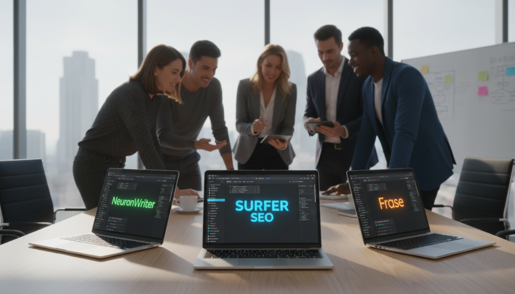 Surfer SEO vs NeuronWriter vs Frase : Le Meilleur Outil SEO IA (Test Complet)